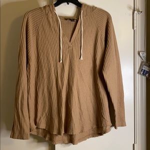 3X caramel/tan hoodie sweater
